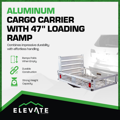 Elevate Outdoor Aluminum Tray Premium Cargo Carrier with 47" Loading Ramp (Used) - VMInnovations
