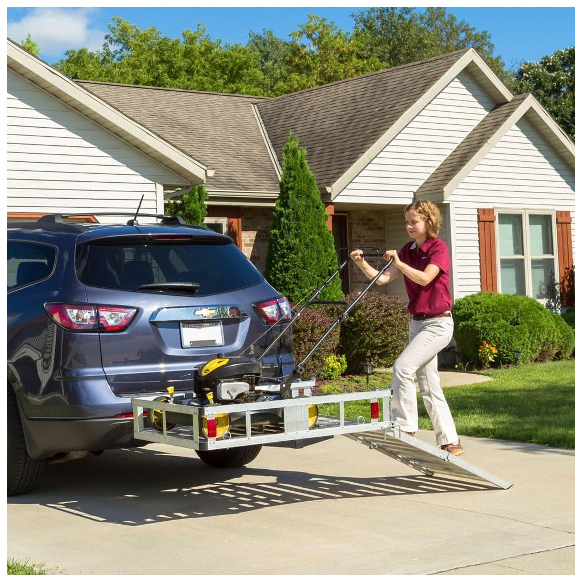 Elevate Outdoor Aluminum Tray Premium Cargo Carrier with 47" Loading Ramp (Used) - VMInnovations