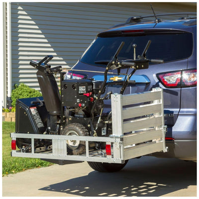 Elevate Outdoor Aluminum Tray Cargo Carrier w/47" Loading Ramp (Open Box)