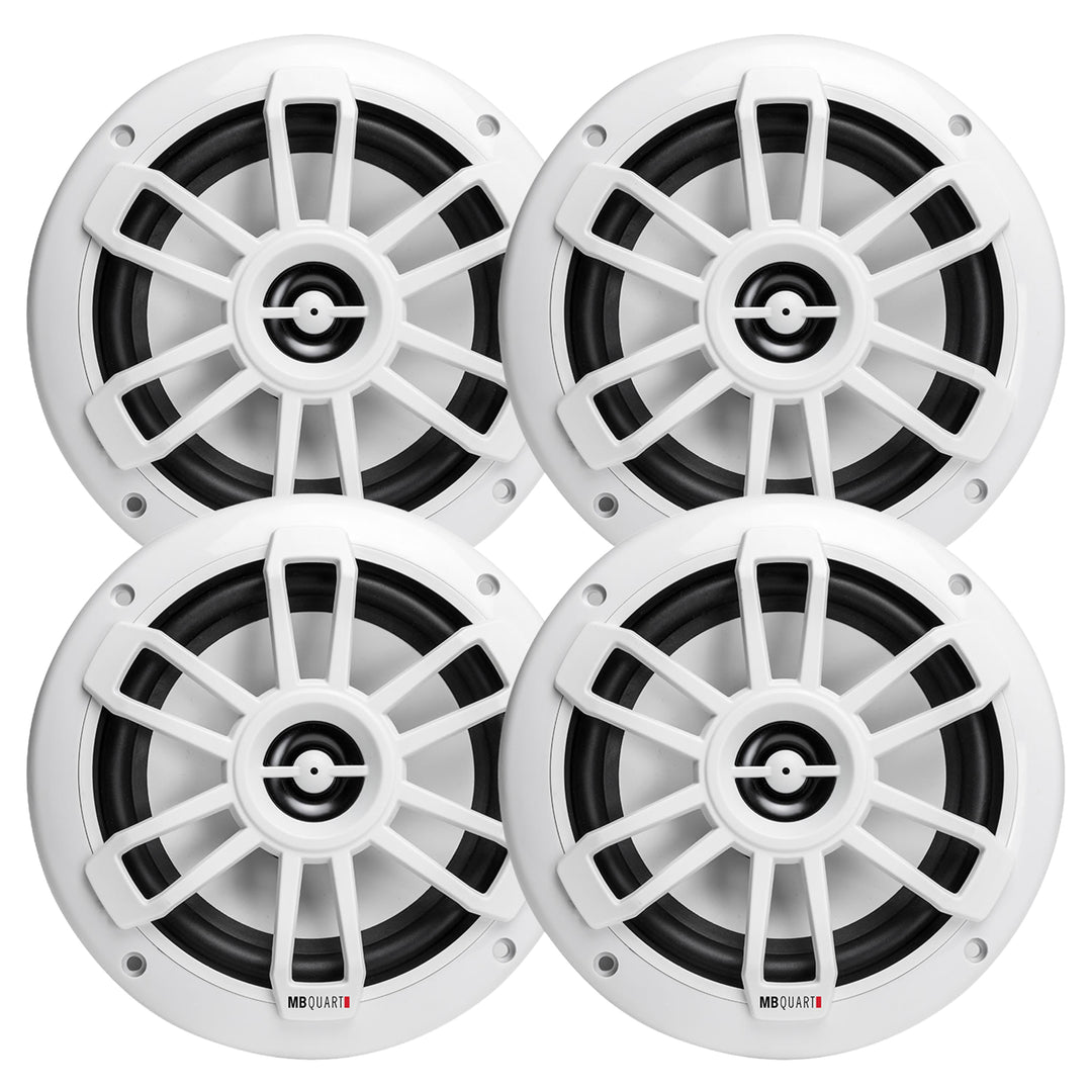 MB Quart NF1-116 Nautic Series Marine Coaxial Speakers, Pair, 6.5", White,2 Pack