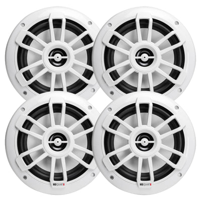 MB Quart NF1-116 Nautic Series Marine Coaxial Speakers, 6.5", White, 4 Pack