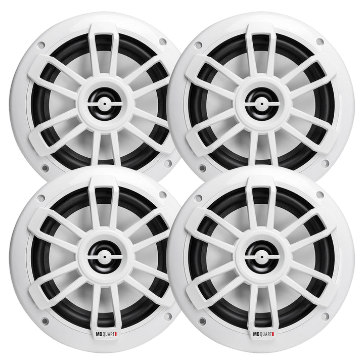 MB Quart NF1-116 Nautic Series Marine Coaxial Speakers, Pair, 6.5", White,2 Pack