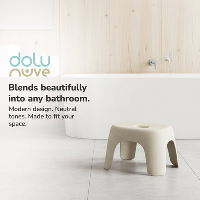 Dolu Nuve Kids Non-Slip Step Stool Toddler Helper for Bathroom, Relax Beige - VMInnovations