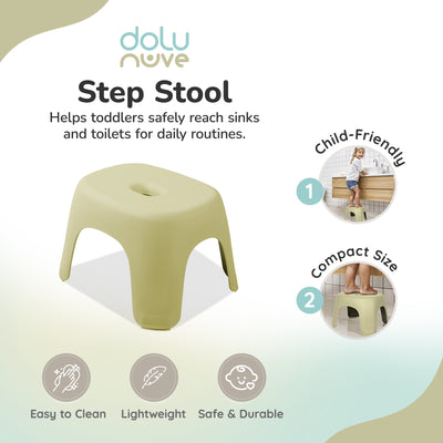 Dolu Nuve Kids Non-Slip Step Stool Toddler Helper for Bathroom, Eco Green - VMInnovations
