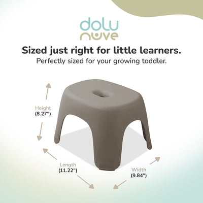 Dolu Nuve Kids Non-Slip Step Stool Toddler Helper for Bathroom, Stone Grey - VMInnovations