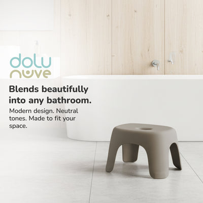Dolu Nuve Kids Non-Slip Step Stool Toddler Helper for Bathroom, Stone Grey - VMInnovations