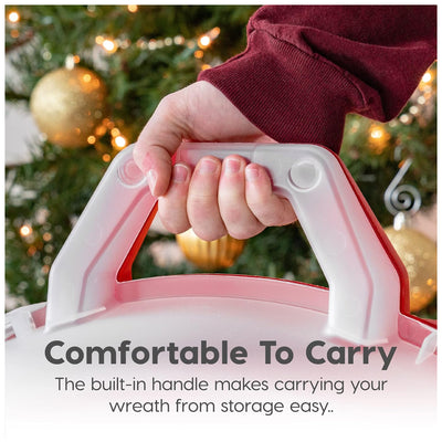 IRIS USA 24" Wreath Container w/Latches & Handle, Clear/Red, 2pk (Open Box)