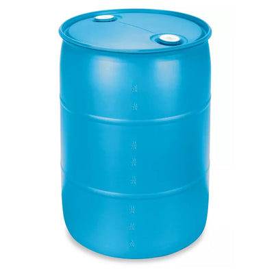 Bushman 55 Gallon Plastic Drum, Tight Head HDPE Container with Lid (Open Box)