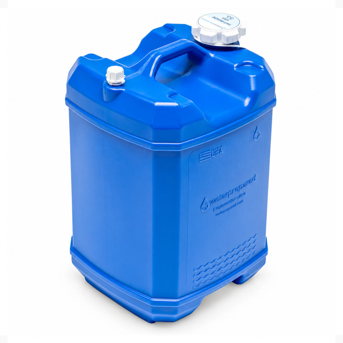 WaterPrepared ReadyJug 7 Gal Stackable Water Storage Container with Spigot, Blue