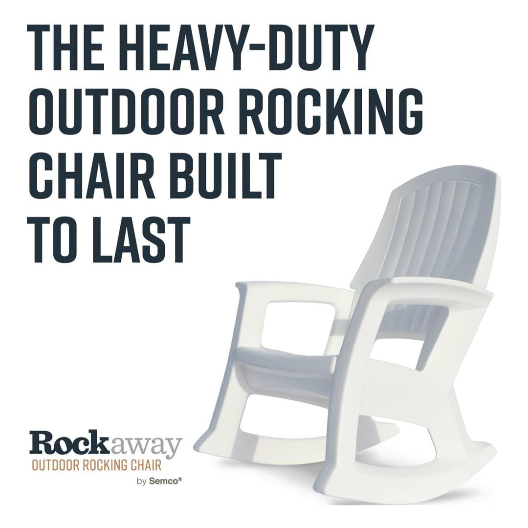 Semco Rockaway Heavy Duty All-Weather Outdoor Patio or Deck Rocking Chair, Gray