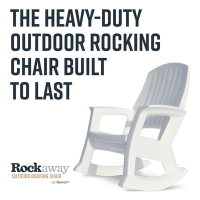 Semco Rockaway Heavy Duty All-Weather Outdoor Rocking Chair, Gray (Open Box)