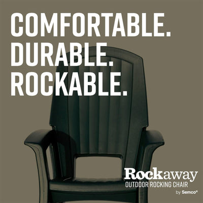 Semco Rockaway Heavy Duty All-Weather Outdoor Rocking Chair, Gray (Open Box)