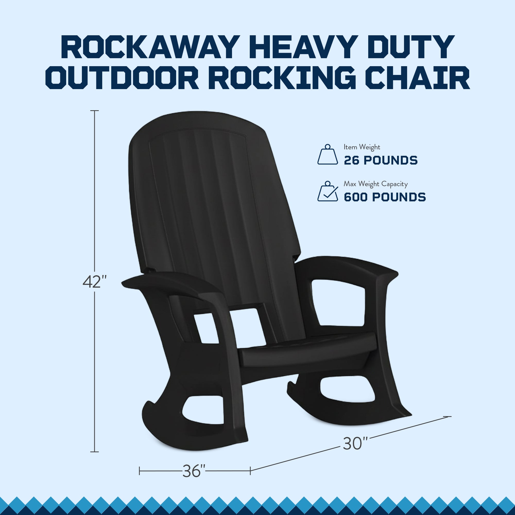 Semco Heavy Duty All-Weather Outdoor Patio or Deck Rocking Chair (Open Box)