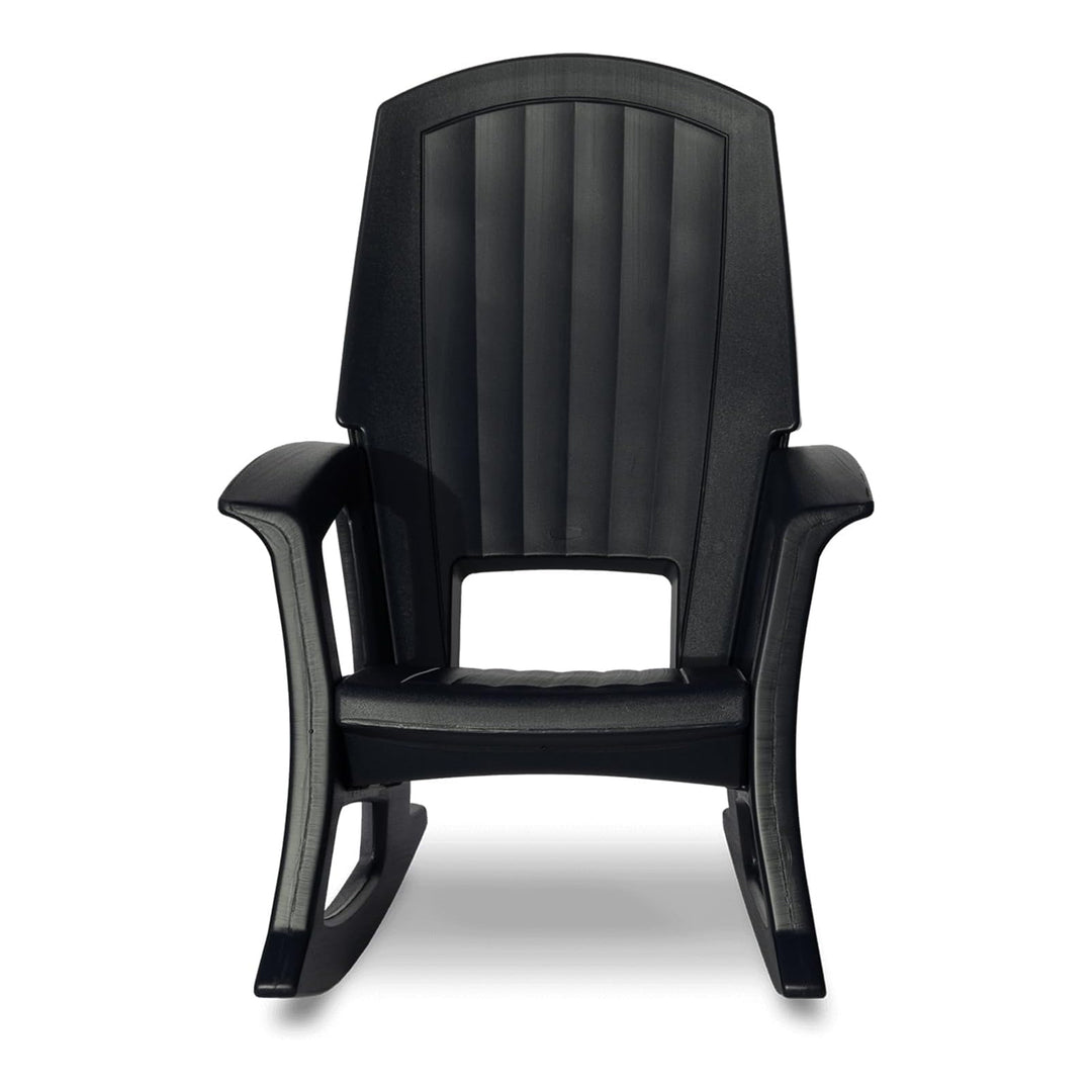 Semco Rockaway Heavy Duty All-Weather Outdoor Patio or Deck Rocking Chair, Black