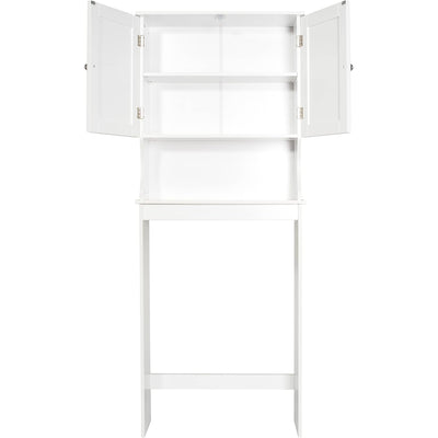Redmon Louvered Over-The-Toilet Space Saver Cabinet, Adjustable Shelf, White - VMInnovations