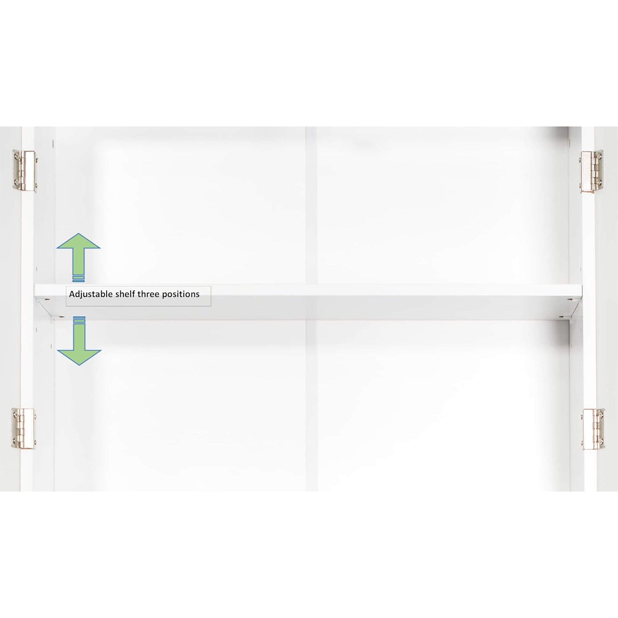 Redmon Louvered Over-The-Toilet Space Saver Cabinet, Adjustable Shelf, White - VMInnovations