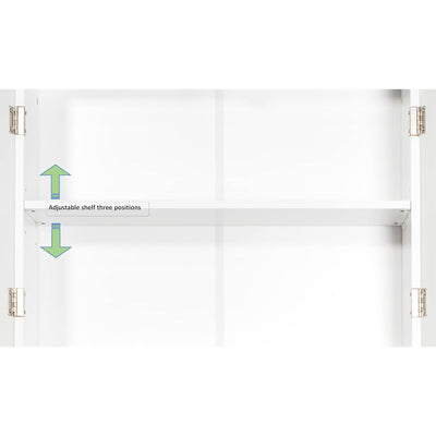 Redmon Louvered Over-The-Toilet Space Saver Cabinet, Adjustable Shelf, White - VMInnovations