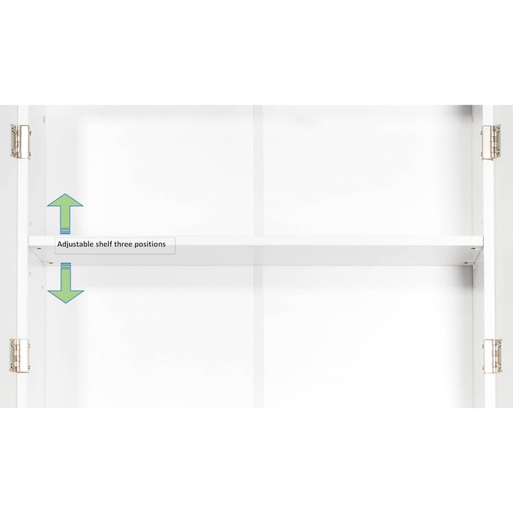 Redmon Louvered Over-The-Toilet Space Saver Cabinet, Adjustable Shelf, White