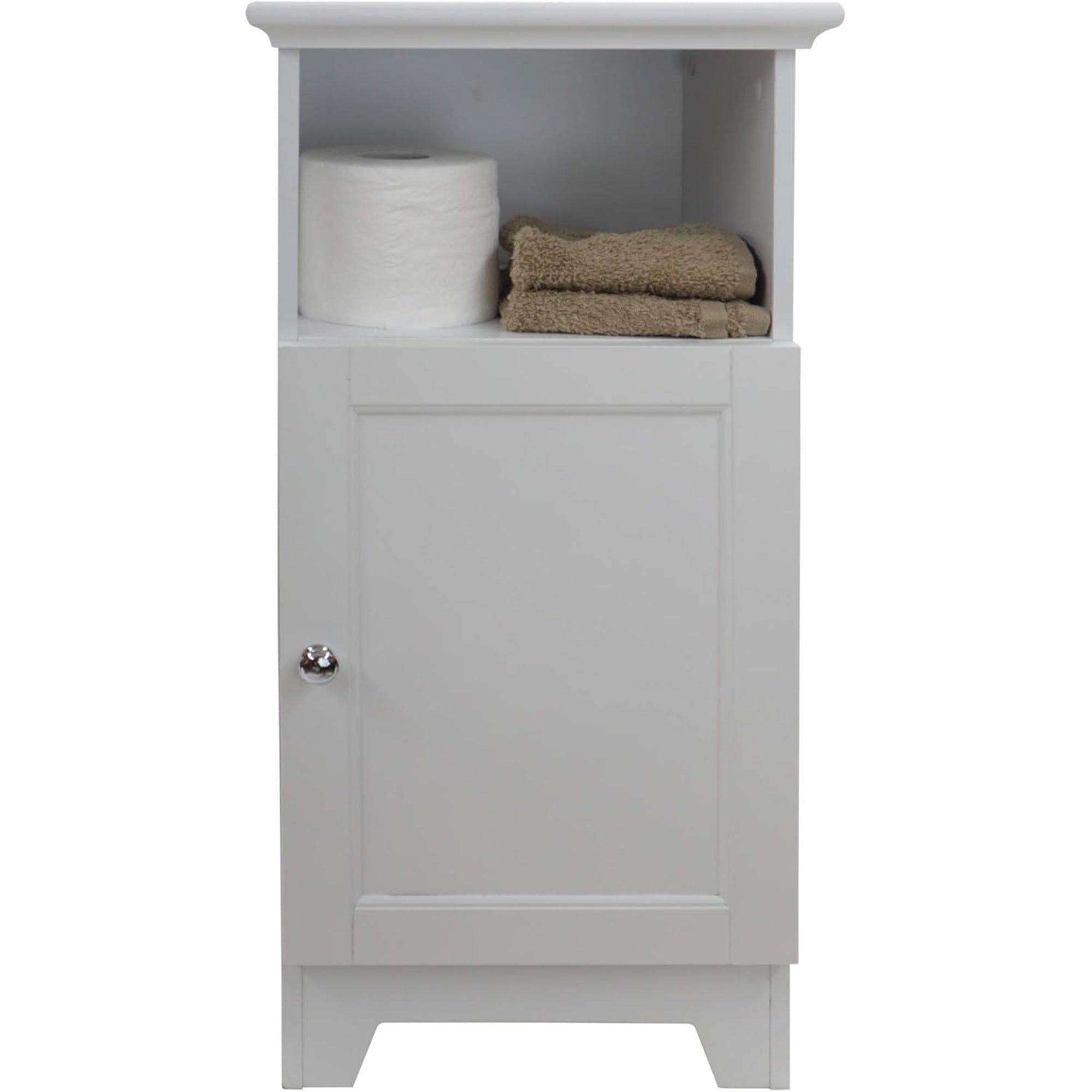 Redmon Shaker Style Single Door Cabinet, Bathroom Storage Organizer, White - VMInnovations
