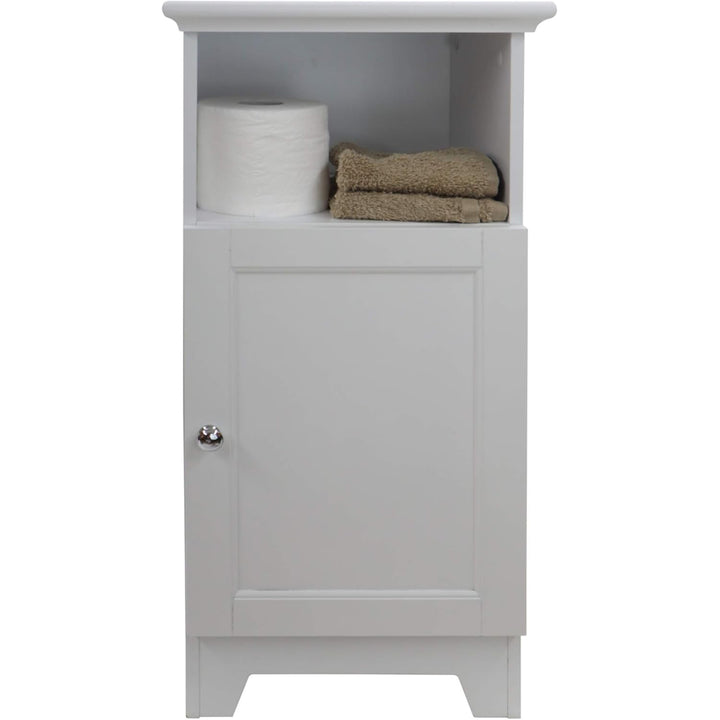 Redmon Shaker Style Single Door Cabinet, Bathroom Storage Organizer, White
