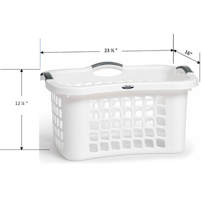 Comfort Grip Clothes Basket, Plastic Laundry Storage w/3 Handles(Open Box)