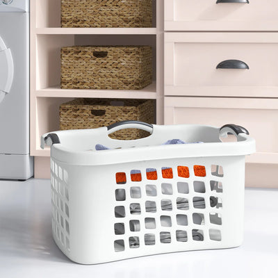 Comfort Grip Clothes Basket, Plastic Laundry Storage w/3 Handles(Open Box)