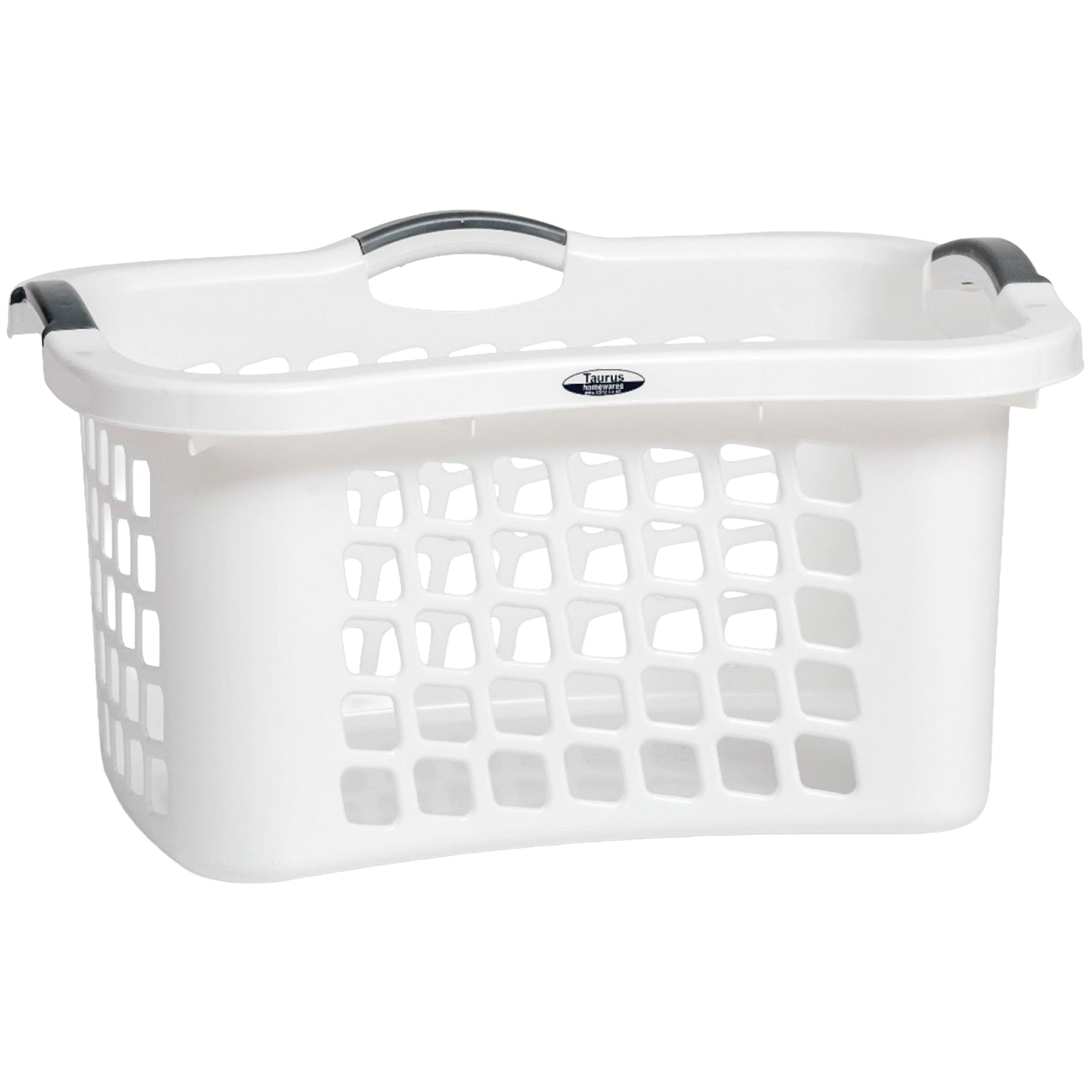 Comfort Grip Clothes Basket, Plastic Laundry Storage w/3 Handles(Open Box)