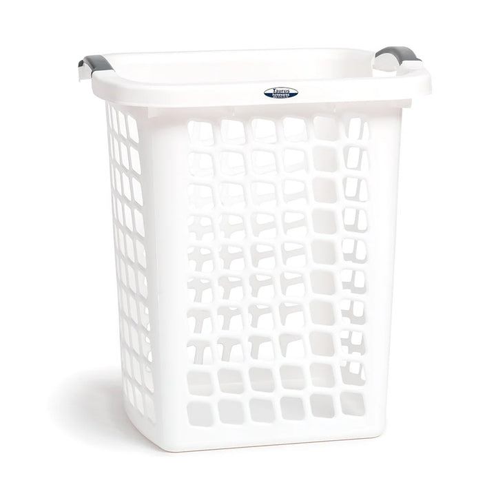 Redmon Comfort Grip Clothes Hamper, Upright Plastic Laundry Basket, White