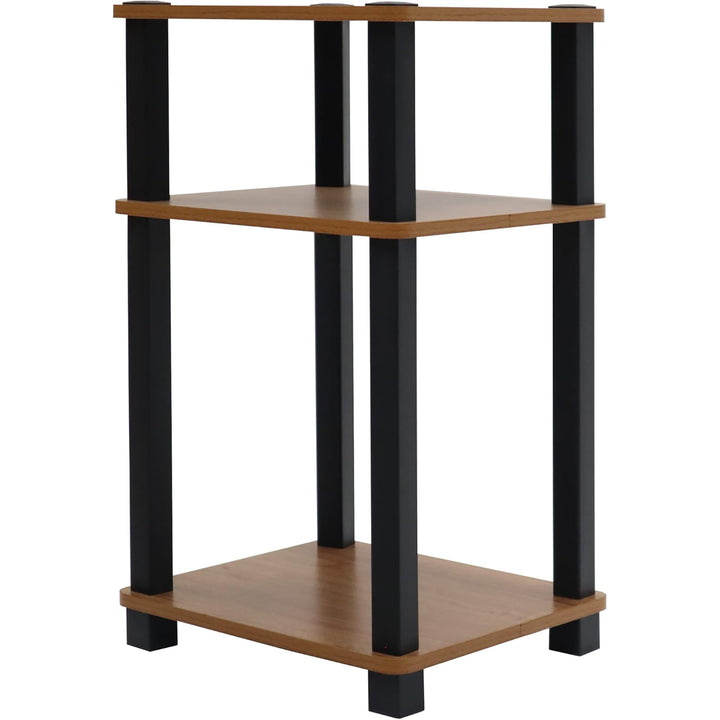 Redmon 3-Tier Shelf Side Table, Freestanding Storage Unit, Oak Woodgrain