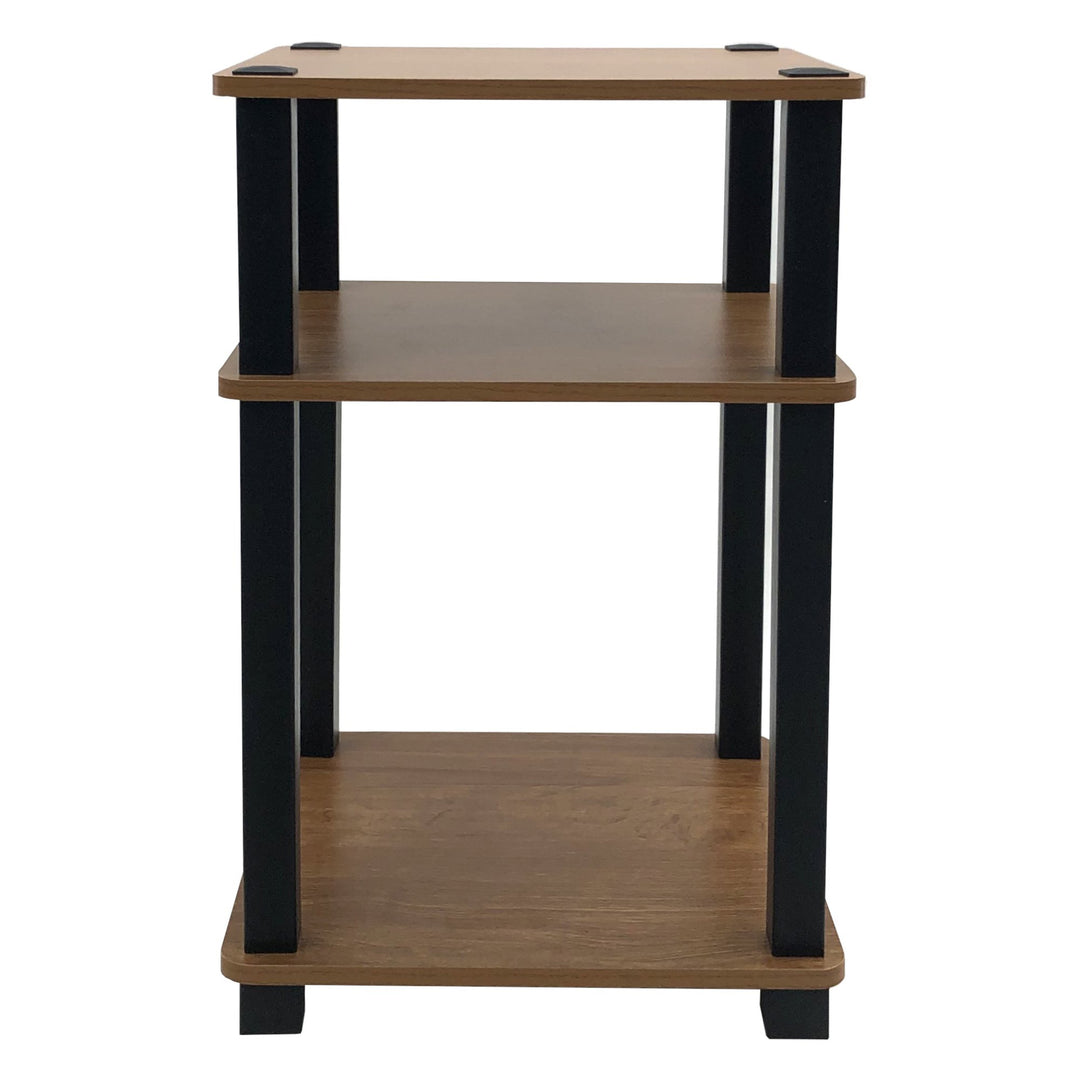 Redmon 3-Tier Shelf Side Table, Freestanding Storage Unit, Oak Woodgrain