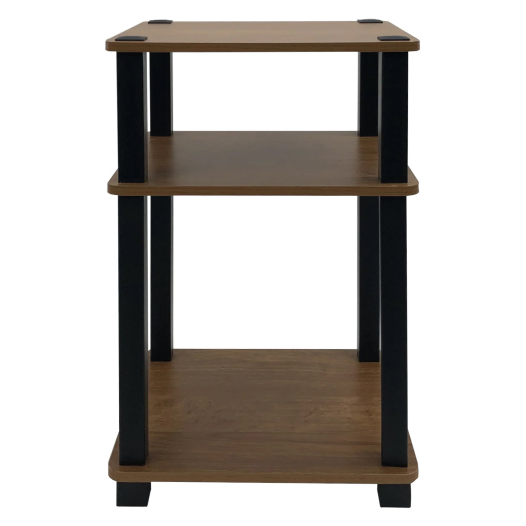 Redmon 3-Tier Shelf Side Table, Freestanding Storage Unit, Oak Woodgrain