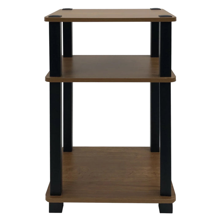 Redmon 3-Tier Shelf Side Table, Freestanding Storage Unit, Oak Woodgrain
