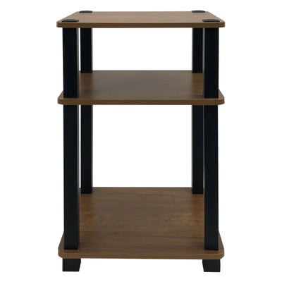 Redmon 3-Tier Shelf Side Table, Freestanding Storage Unit, Woodgrain (Open Box)