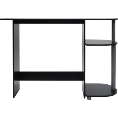 Redmon Computer Laptop Media Desk for Home or Office with Storage Shelves, Black - VMInnovations