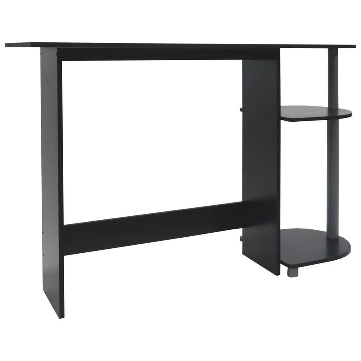 Redmon Computer Laptop Media Desk for Home or Office with Storage Shelves, Black