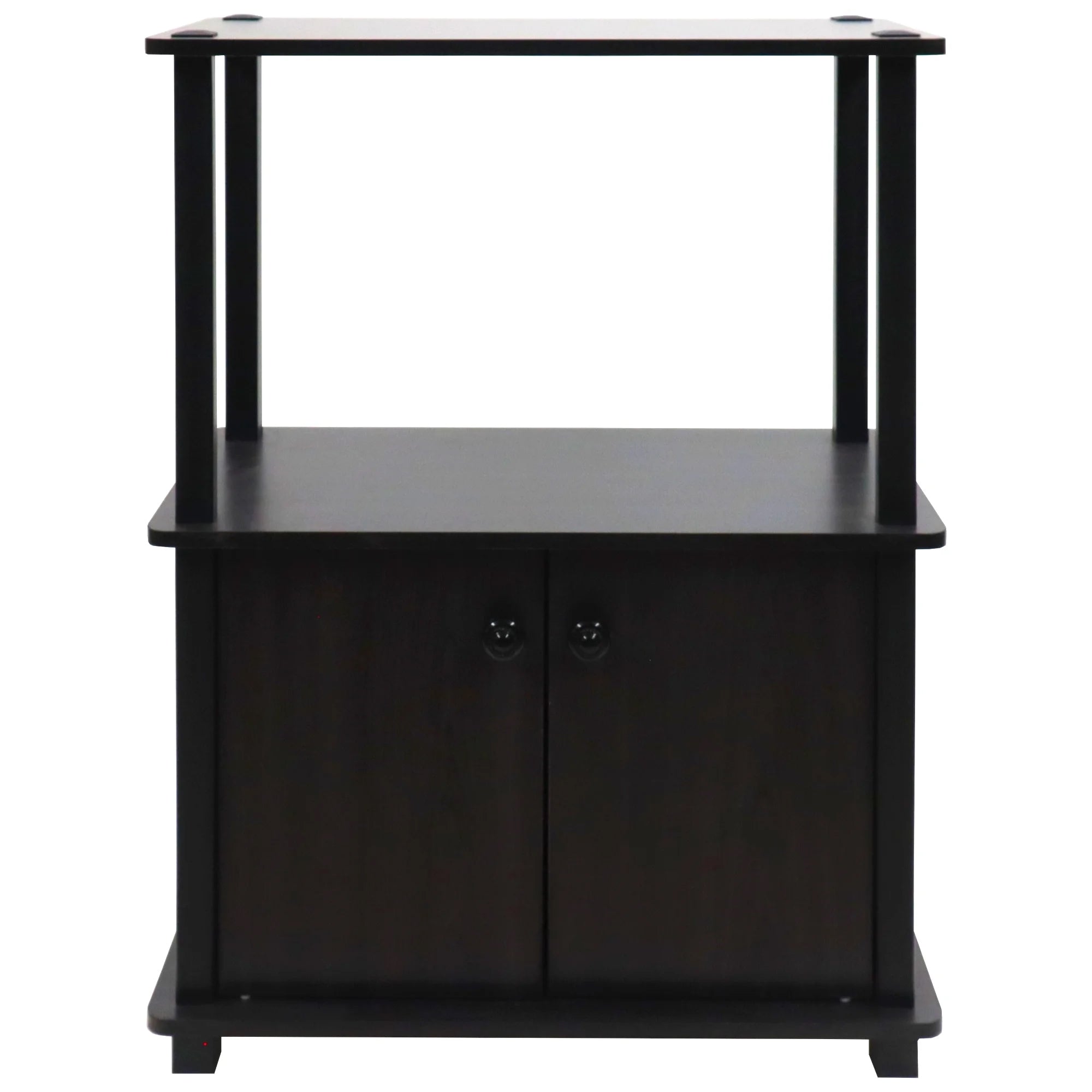 Redmon Freestanding 3-Shelf 2-Door Storage Floor Cabinet, Espresso Woodgrain - VMInnovations