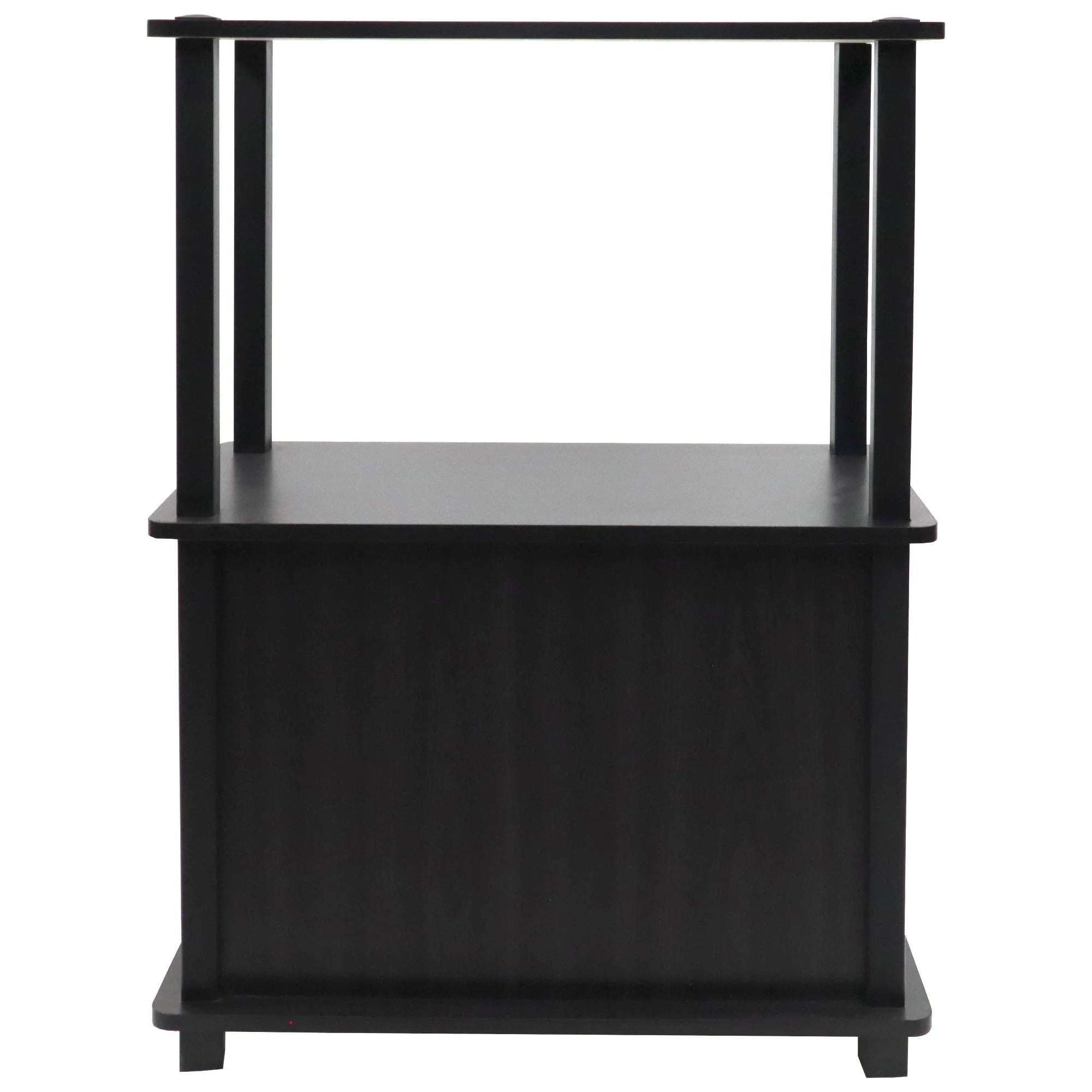 Redmon Freestanding 3-Shelf 2-Door Storage Floor Cabinet, Espresso Woodgrain - VMInnovations