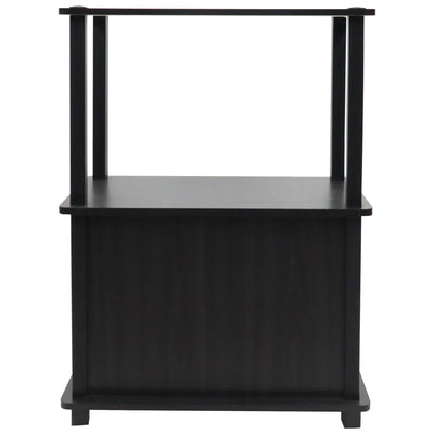 Redmon Freestanding 3-Shelf 2-Door Storage Floor Cabinet, Espresso Woodgrain - VMInnovations