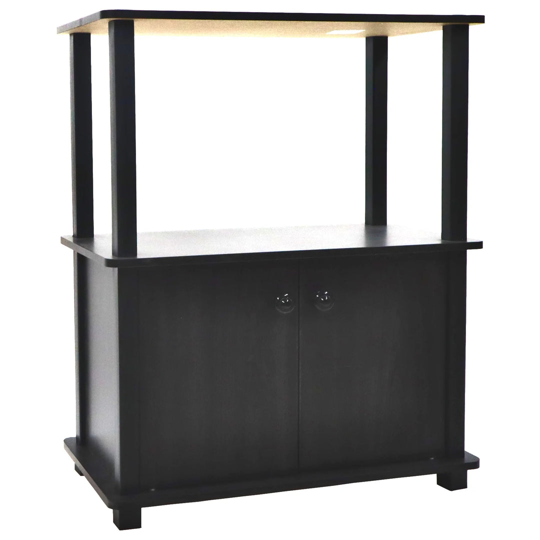 Redmon Freestanding 3-Shelf 2-Door Storage Floor Cabinet, Espresso Woodgrain