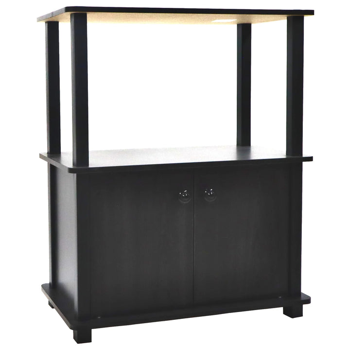 Redmon Freestanding 3-Shelf 2-Door Storage Floor Cabinet, Espresso Woodgrain