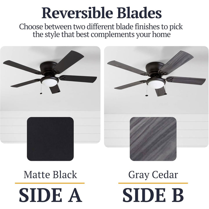 Prominence Home Benton 52" Indoor LED Ceiling Fan with Pull Chain, Matte Black