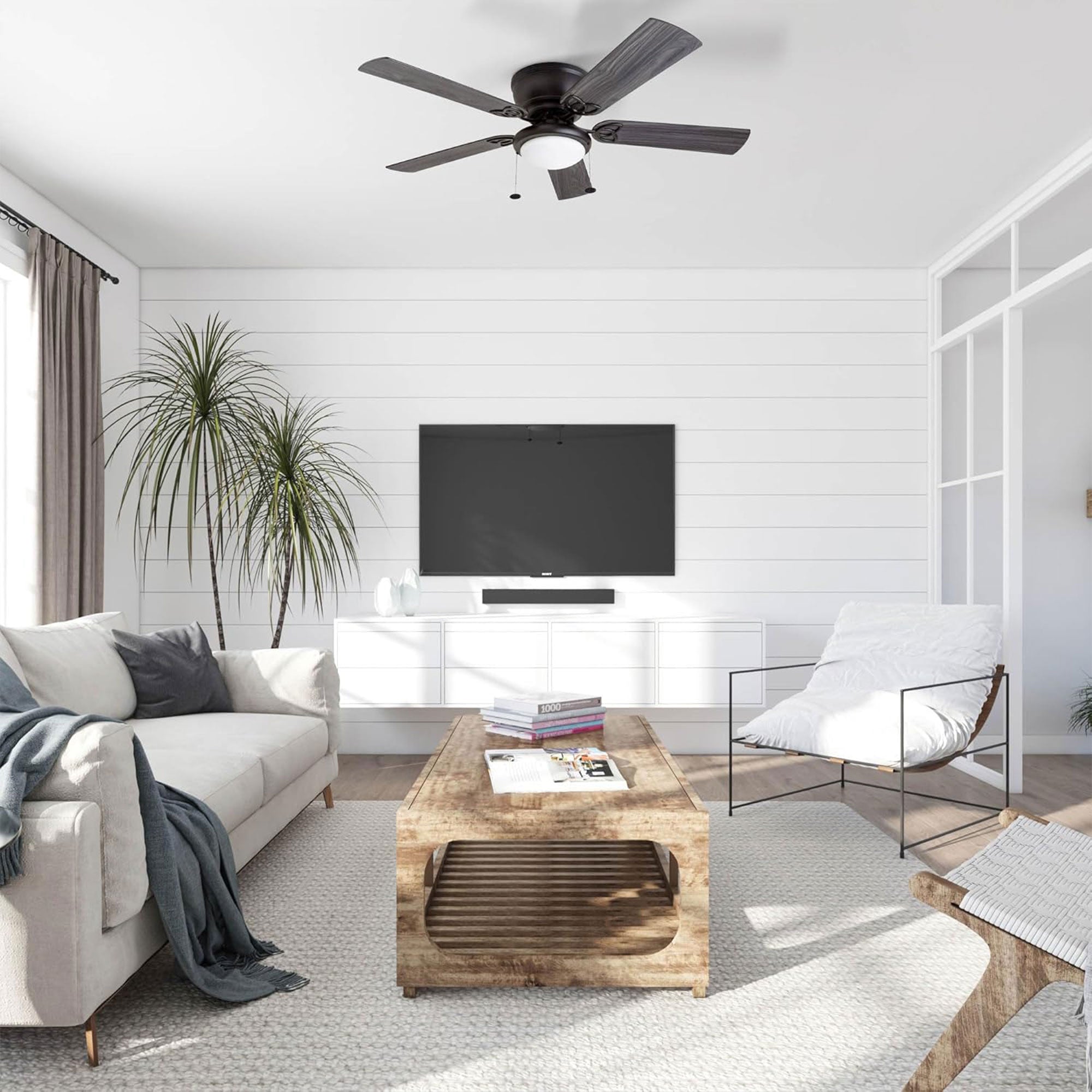 Prominence Home 52" Indoor LED Ceiling Fan w/Pull Chain, Matte Black (Open Box)