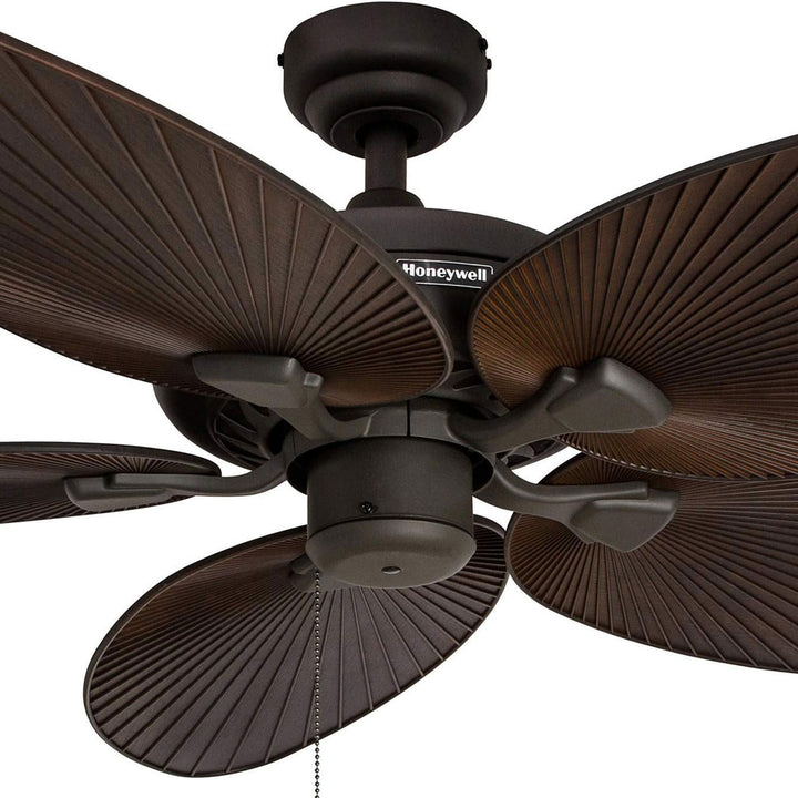 Honeywell Palm Island 52 Inch Tropical Ceiling Fan, No Light, Oil Rubbed Bronze