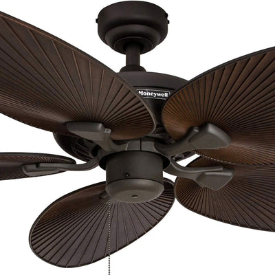 Honeywell Palm Island 52 Inch Tropical Ceiling Fan, No Light, Bronze (Used)