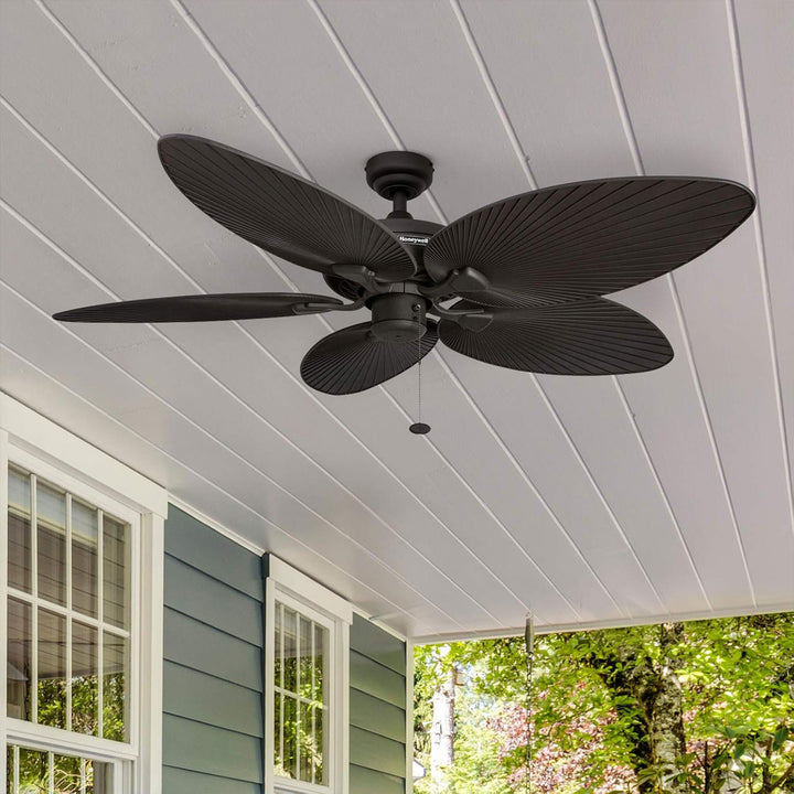 Honeywell Palm Island 52 Inch Tropical Ceiling Fan, No Light, Oil Rubbed Bronze
