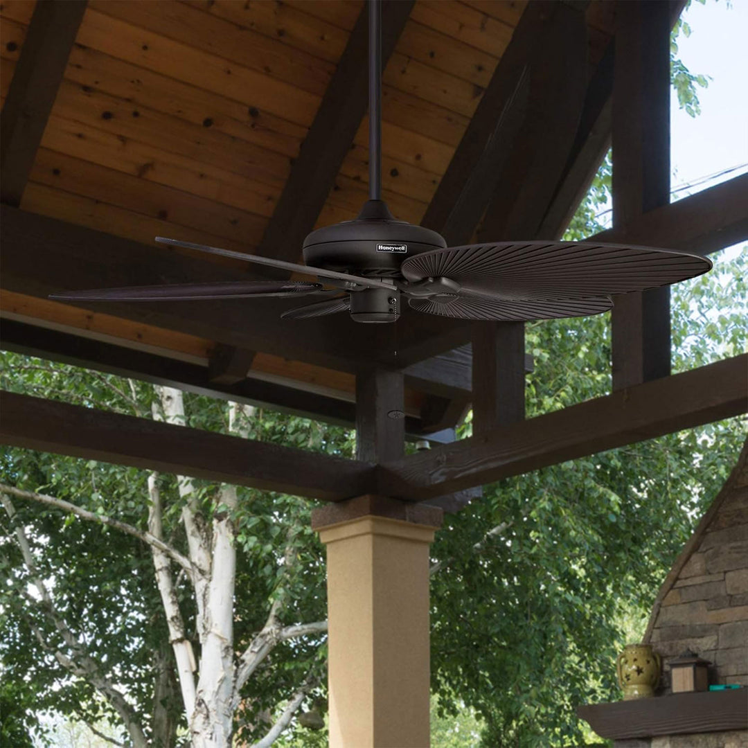 Honeywell Palm Island 52 Inch Tropical Ceiling Fan, No Light, Oil Rubbed Bronze