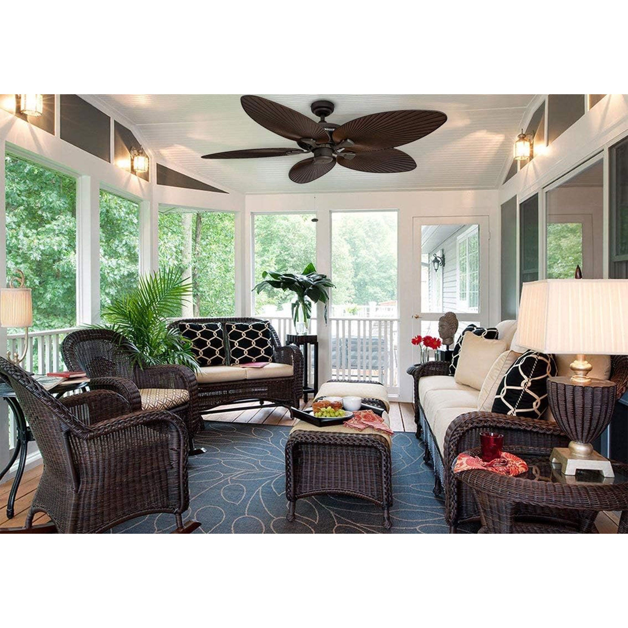 Honeywell Palm Island 52 Inch Tropical Ceiling Fan, No Light, Bronze (Used)