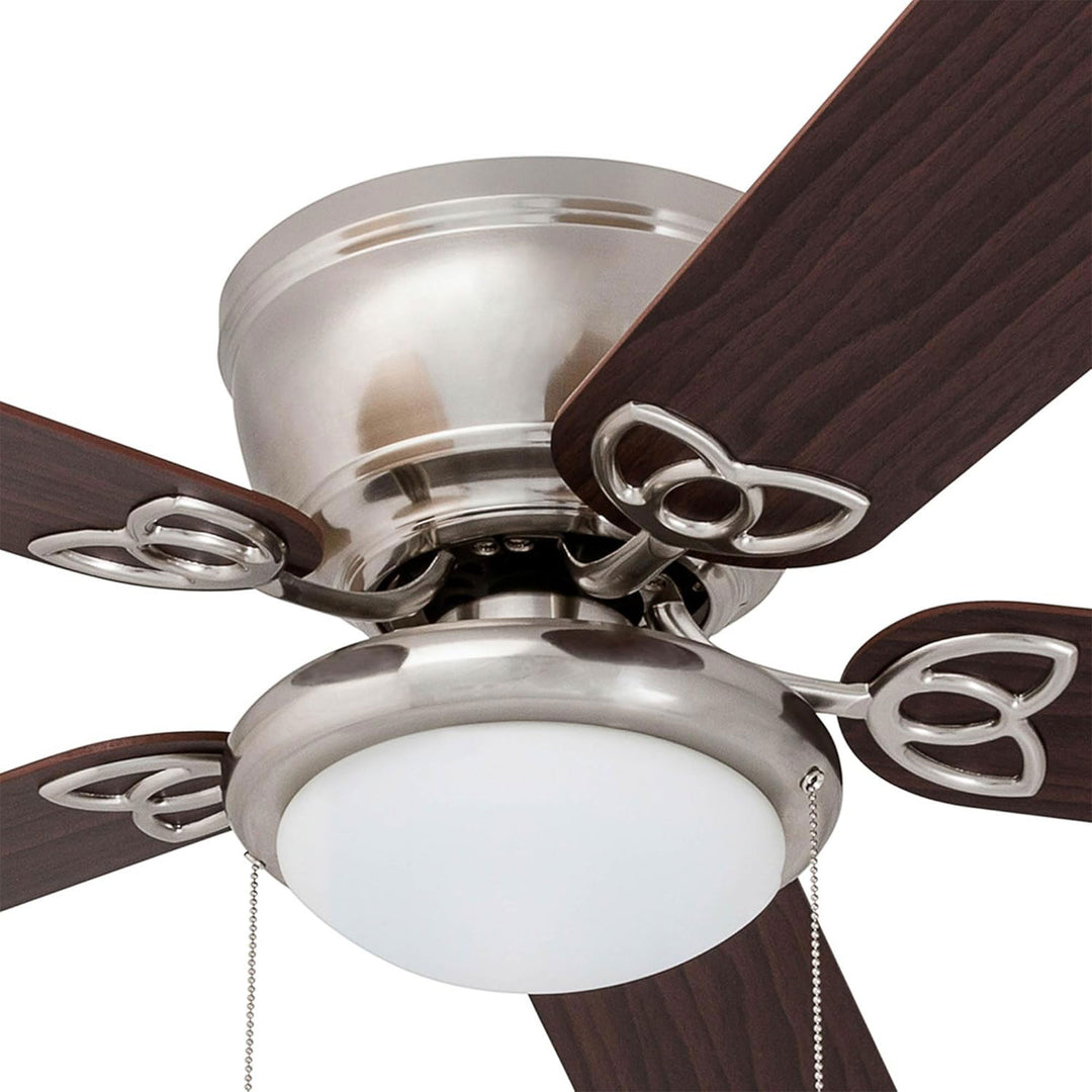 Prominence Home Benton 52" Indoor LED Ceiling Fan w/ Pull Chain, Brushed Nickel