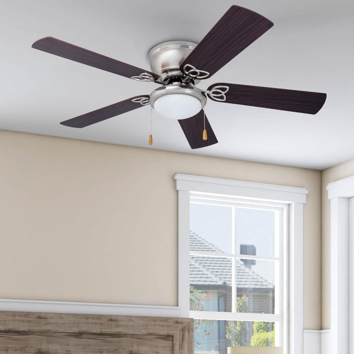 Prominence Home Benton 52" Indoor LED Ceiling Fan w/ Pull Chain, Brushed Nickel