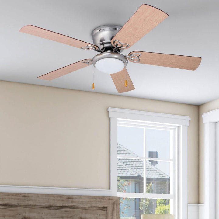 Prominence Home Benton 52" Indoor LED Ceiling Fan w/ Pull Chain, Brushed Nickel